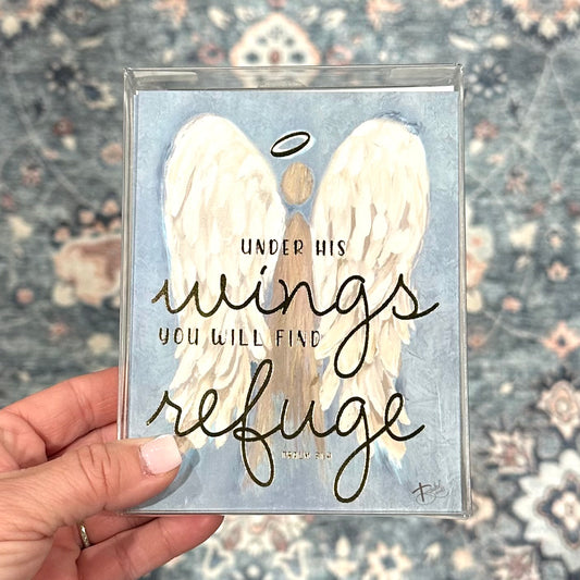 Notecards - Under His Wings Blue