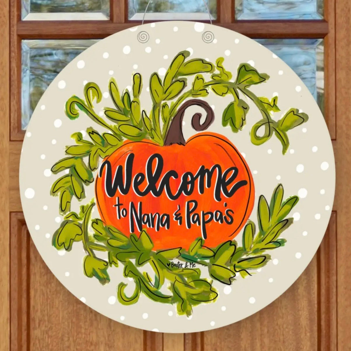 Personalized Door Hanger | Pumpkin Vine