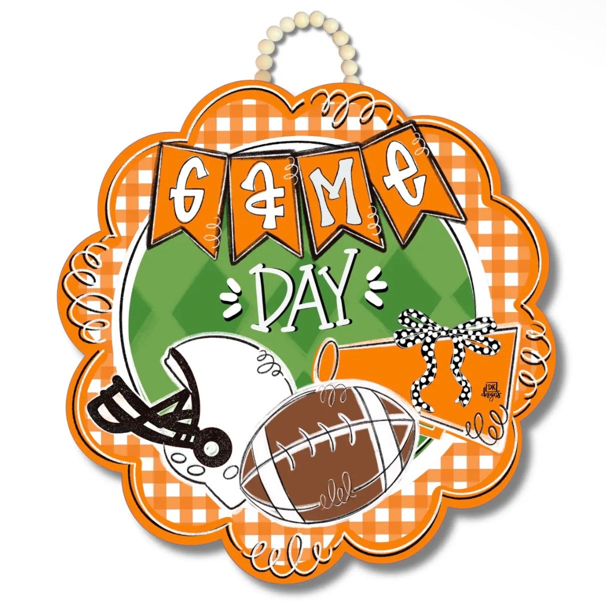 Door Hanger | Orange + White Game Day