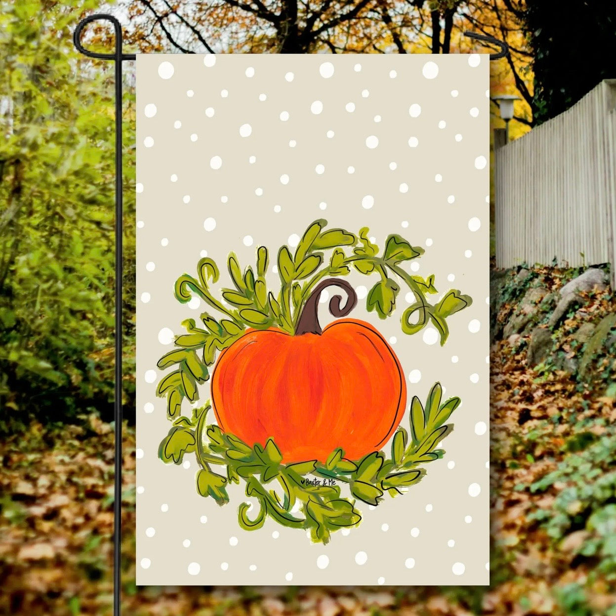 Personalized Garden Flag | Pumpkin Vine