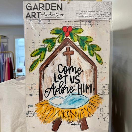 Garden Flag | Come Let Us Adore Him