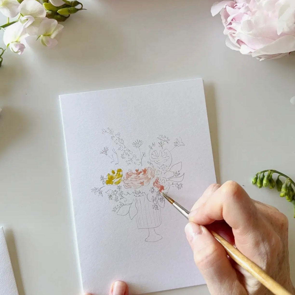 Paintable Watercolor
Notecard Set
 | Bouquets