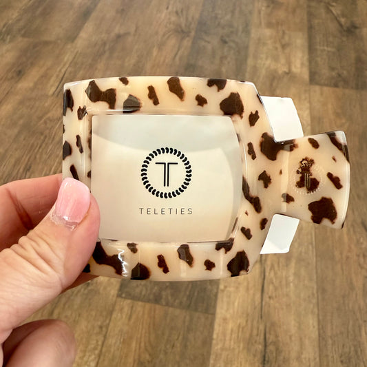 Teleties Square Flat Clip | Medium | Blonde Tortoise