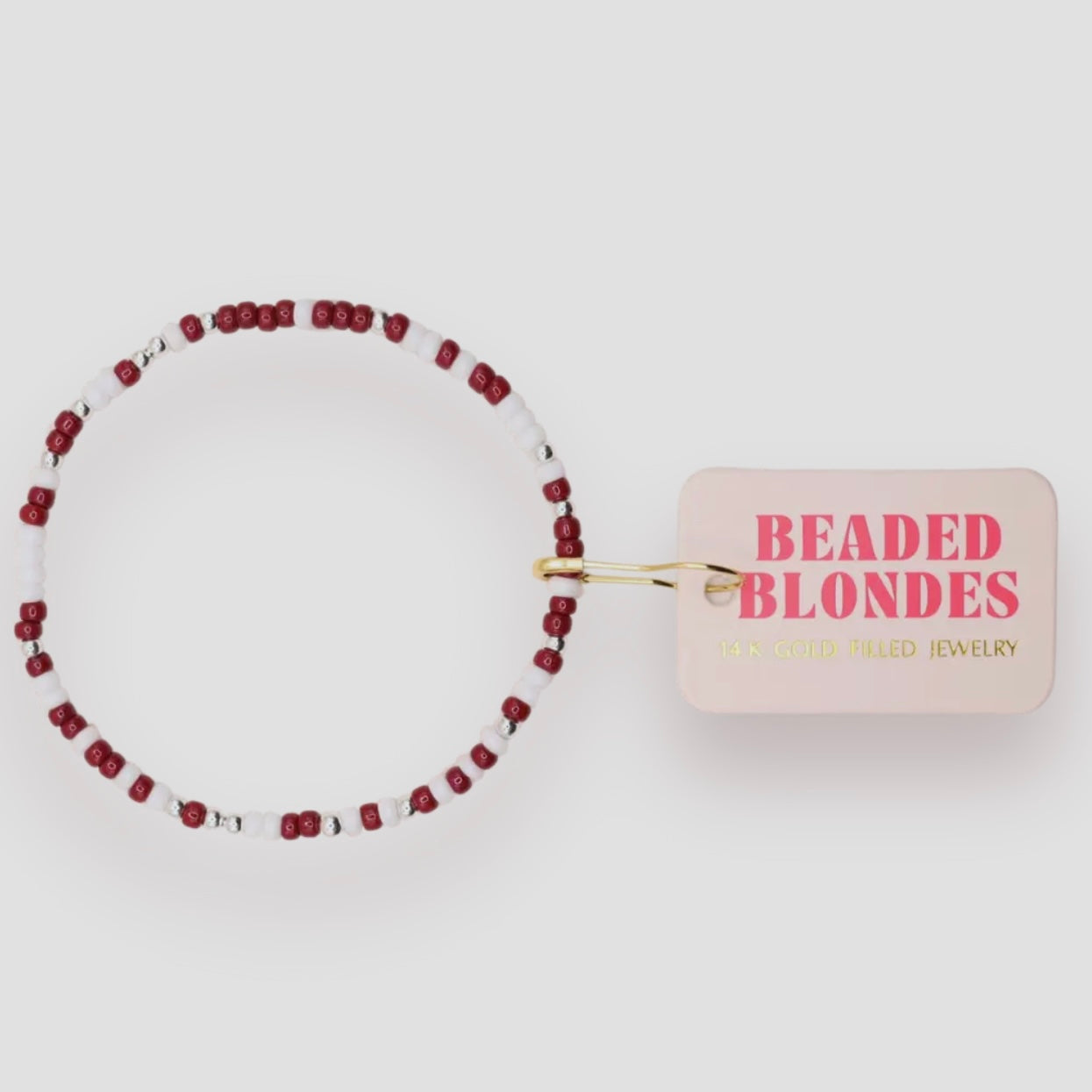 Bracelet - Maroon & White Game Day Sprinkle | 6.75 inch