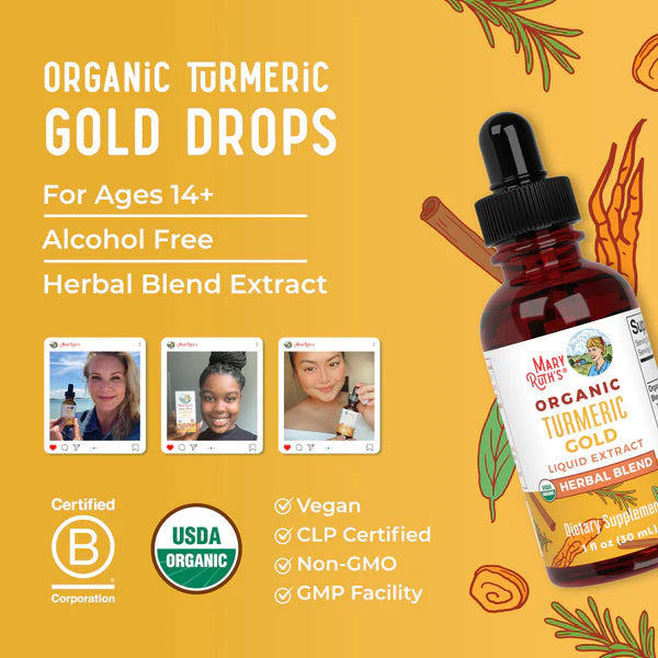 Mary Ruth’s Organic Turmeric Gold Herbal Blend Liquid Drops
