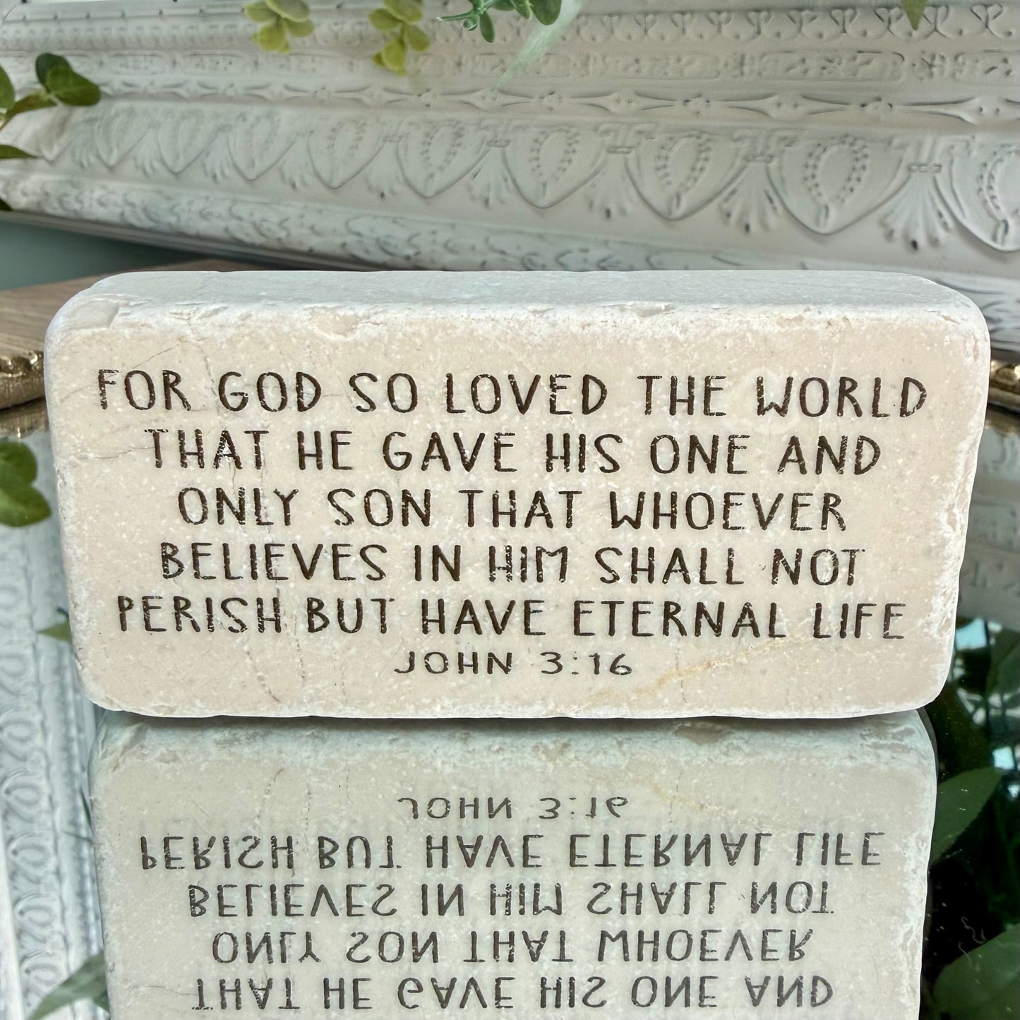 Scripture Stones | John 3:16 | Half Block