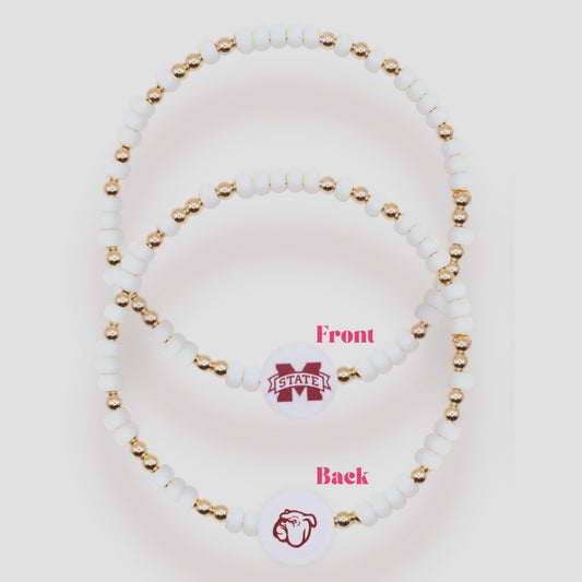 Bracelet - Mississippi State Logo Sprinkle | 6.75 inch