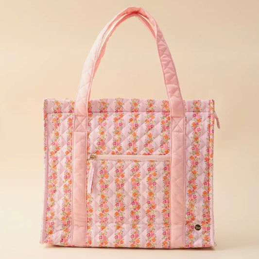 Quilted Tote Bag | Petal Parade Pink