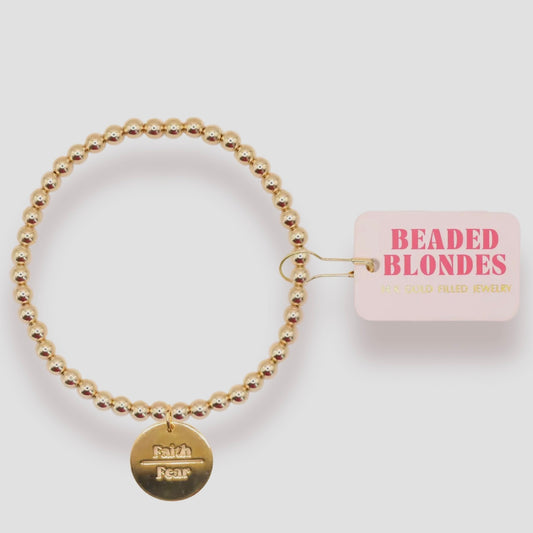 Bracelet - Faith Over Fear Gold Charm | 6.75 inch
