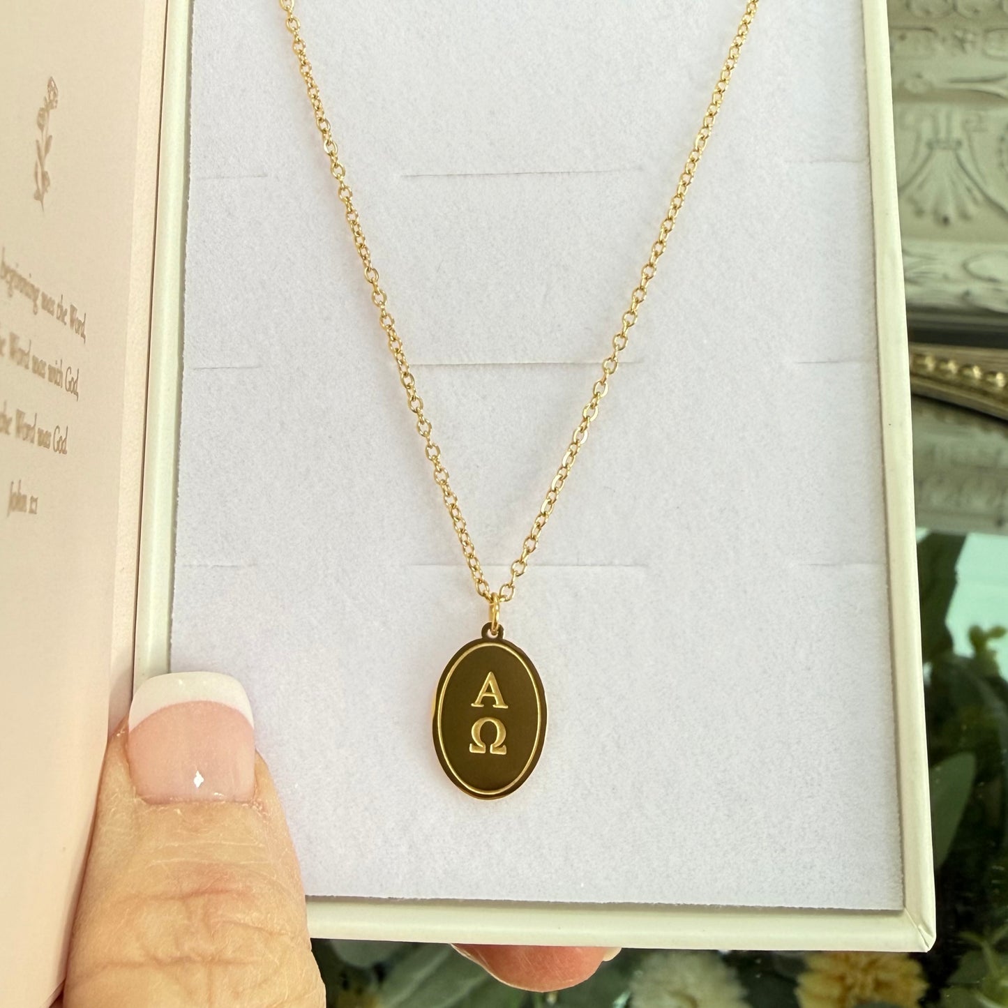 LoveStory Necklace | Alpha and Omega Symbol Revelation 1:8