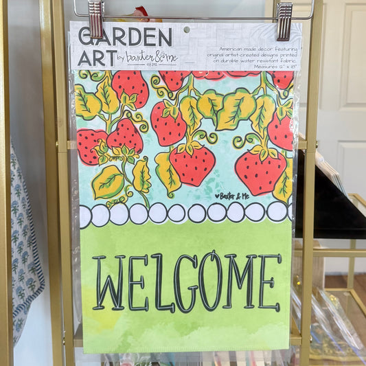 Garden Flag | Strawberry Welcome