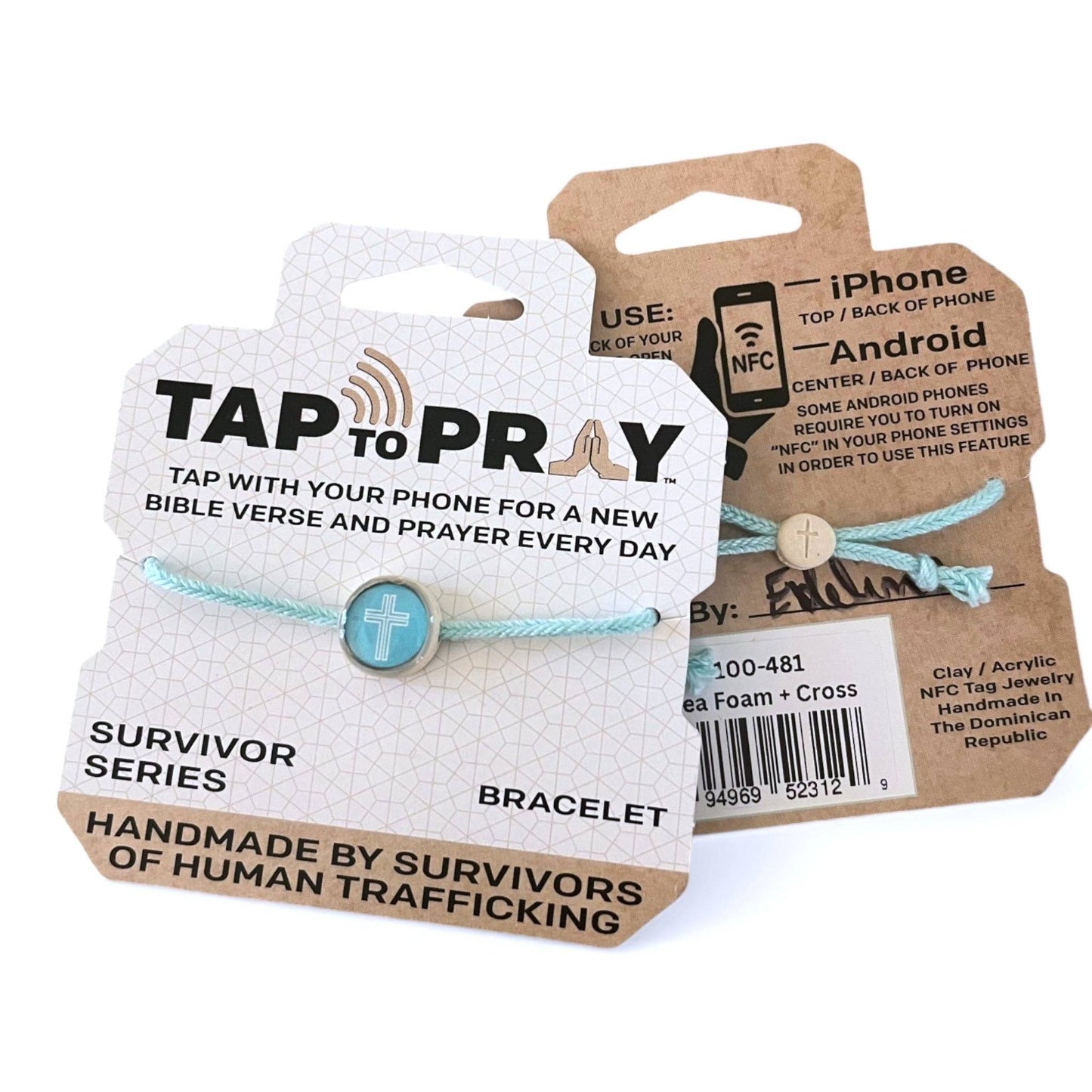 Tap To Pray Bracelet | Sea Foam