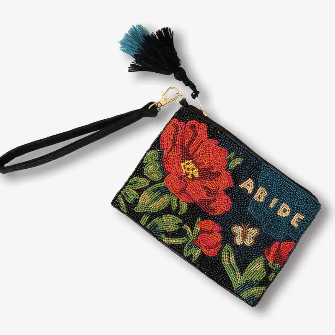 Abide Beaded Wristlet