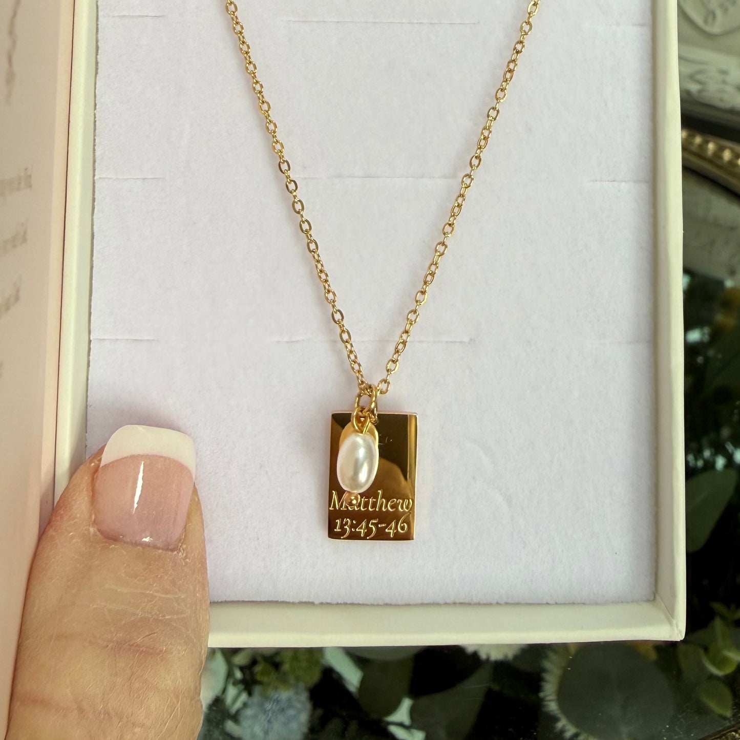 LoveStory Necklace | Parable of the Pearl of Great Price Matt 13:45-46