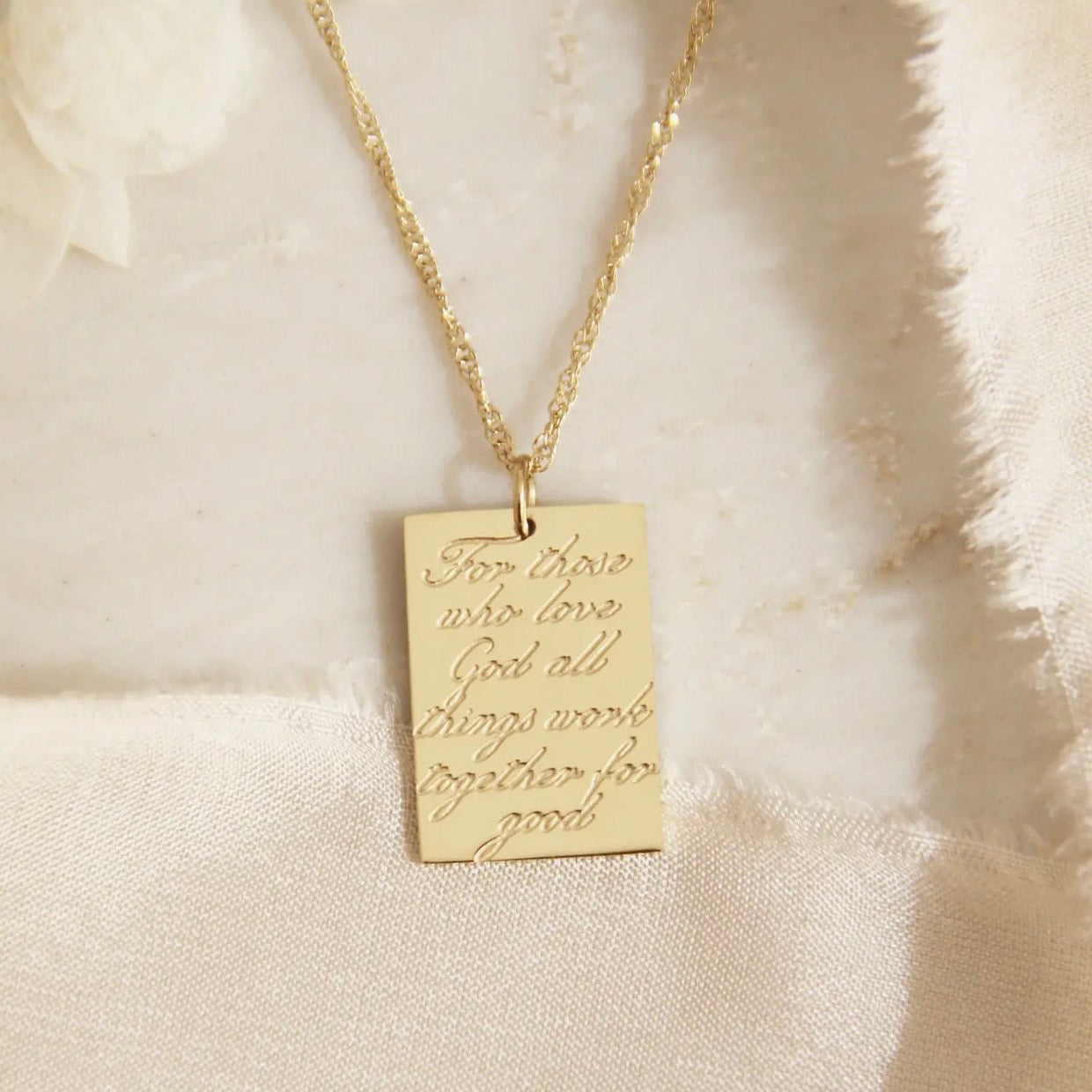 LoveStory Necklace | All Things Work Together For Good Romans 8:28
