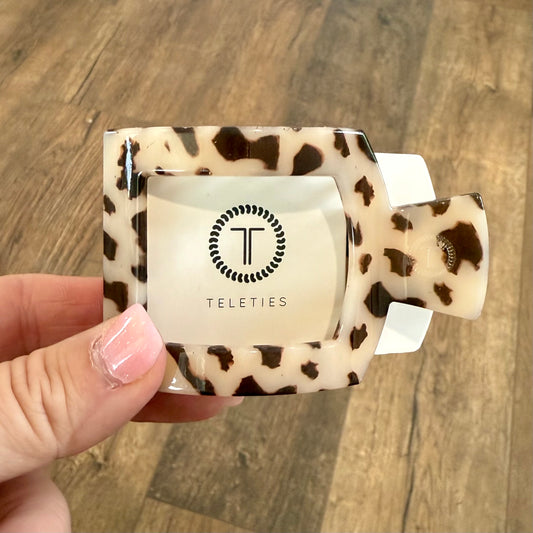 Teleties Square Flat Clip | Small | Blonde Tortoise