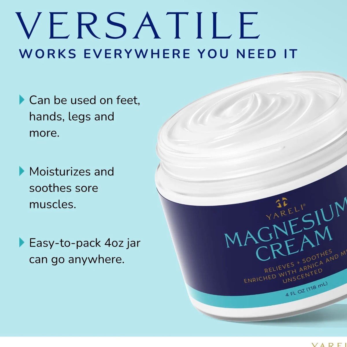 Dead Sea Magnesium Cream With Arnica & MSM | Unscented