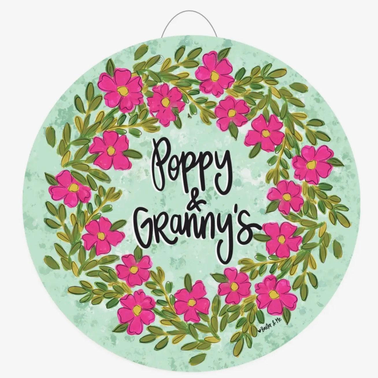 Personalized Door Hanger | Pink Petals