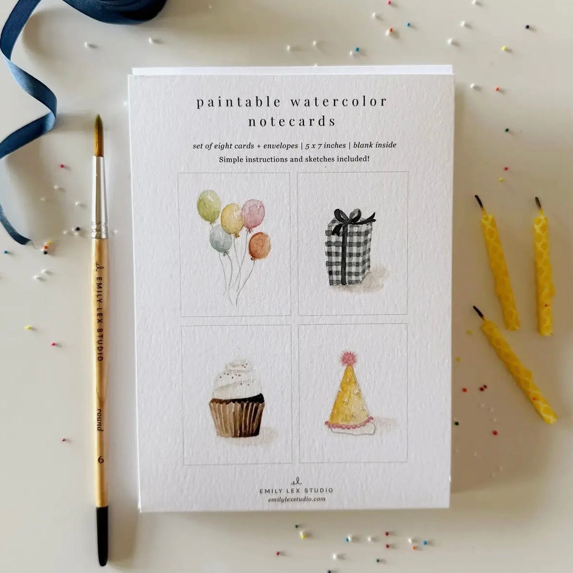 Paintable Watercolor
Notecard Set
 | Celebrate