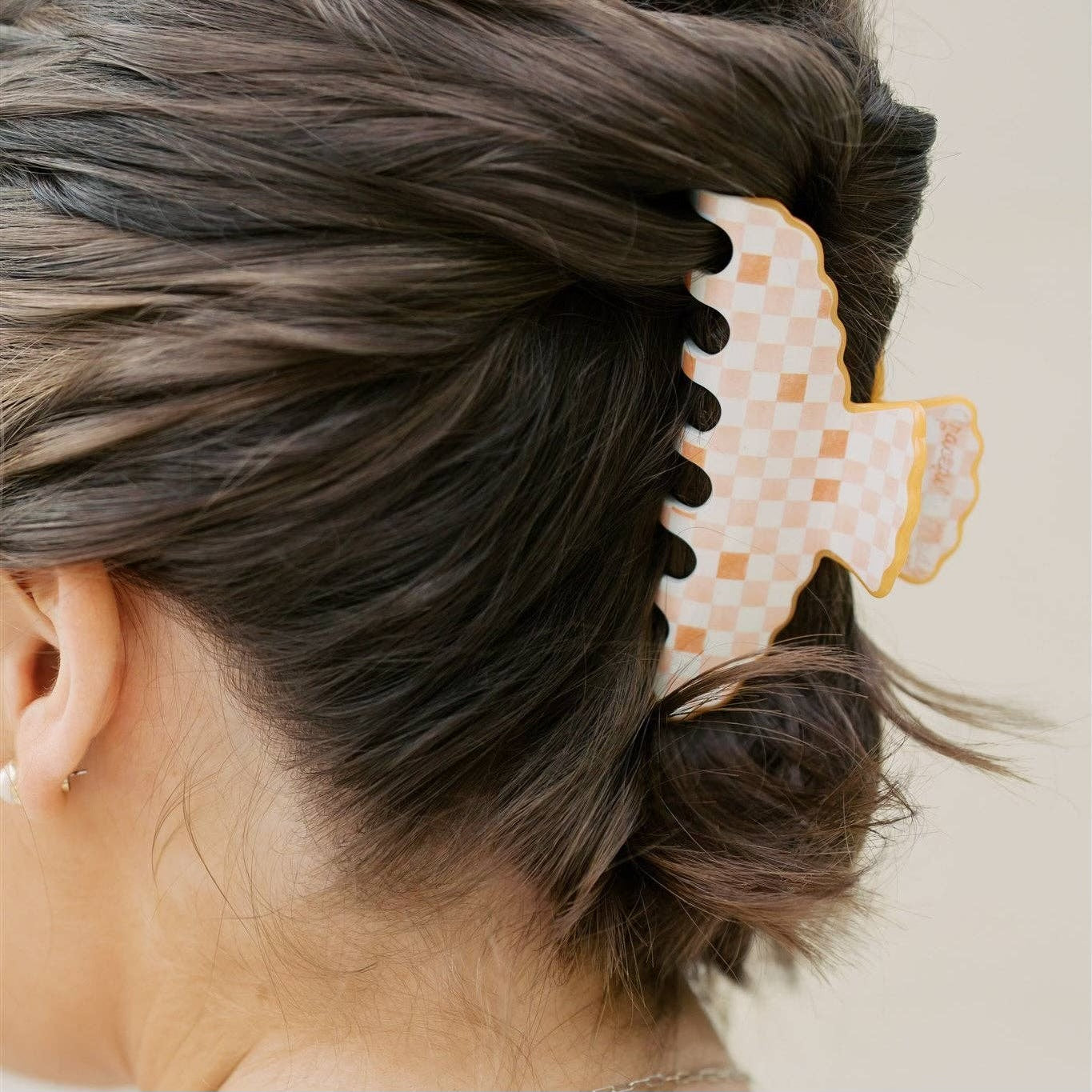 Orange Scalloped Claw Clip