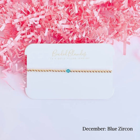 Beaded Blondes Birthstone Swarovski Bracelet | December