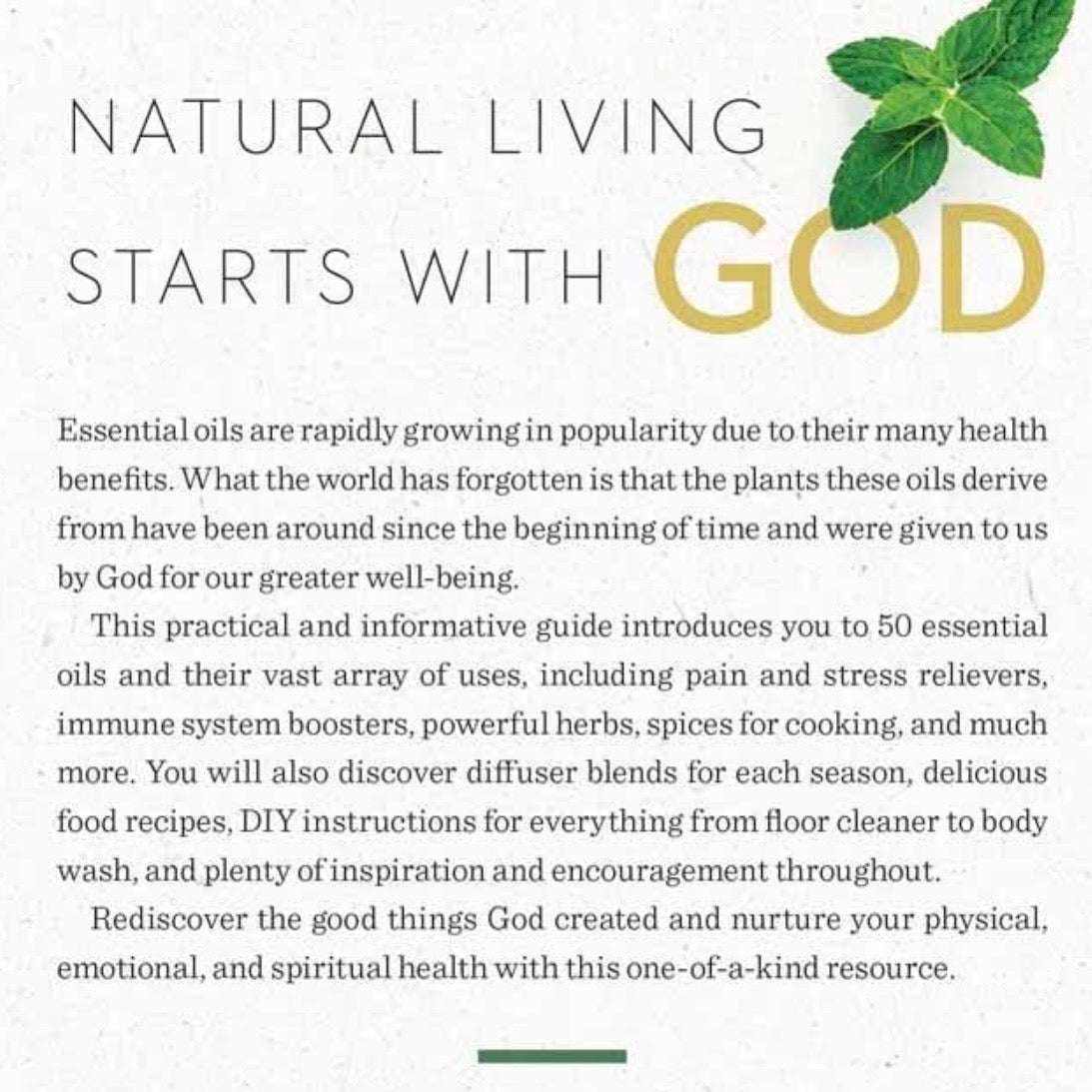 It All Began in a Garden: A Practical Guide to God’s Gift of Essential Oils