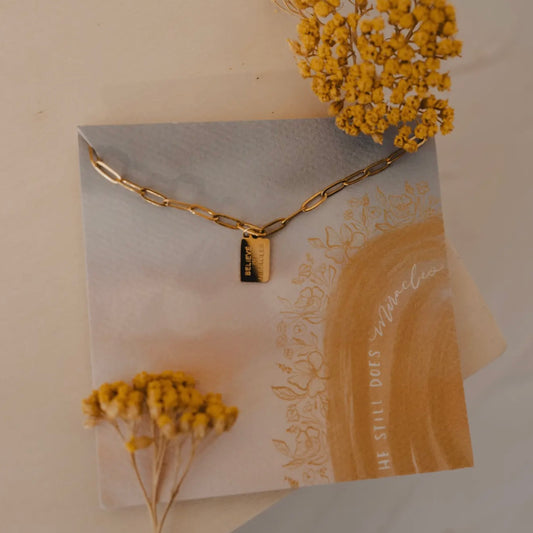 Mini Tag Necklace | Believe In Miracles