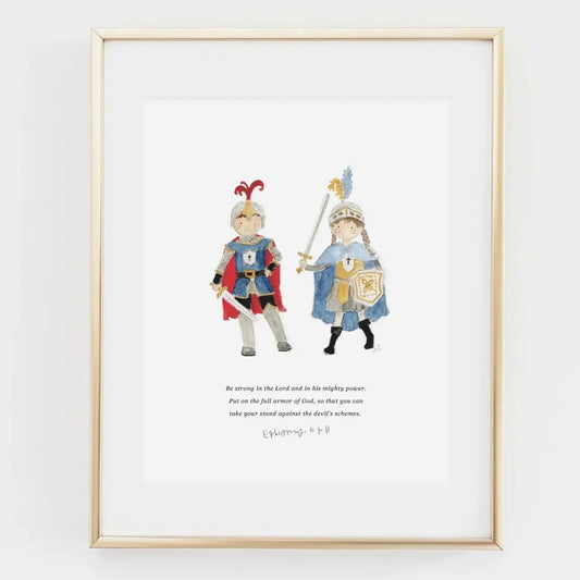 Scripture Print | Ephesians 6:10-11 Knights