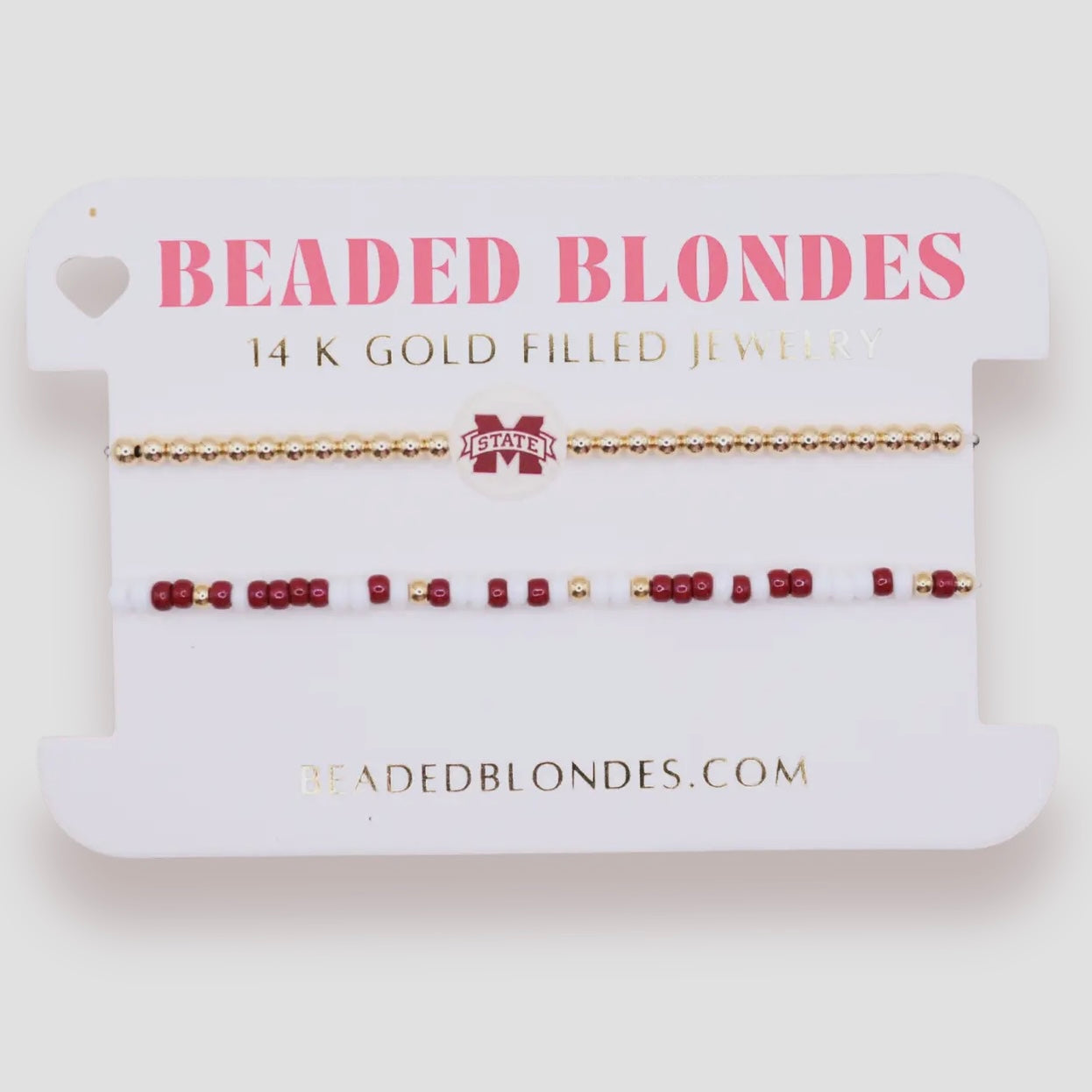 Bracelet Stack - Mississippi State/Bulldogs + Sprinkle | 6.75 inch