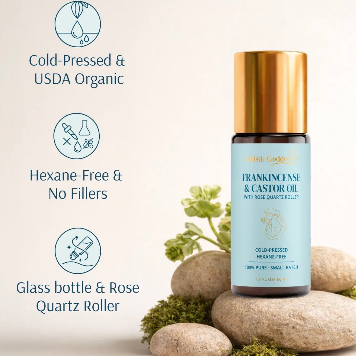 Organic Castor Oil Roll-On with Frankincense