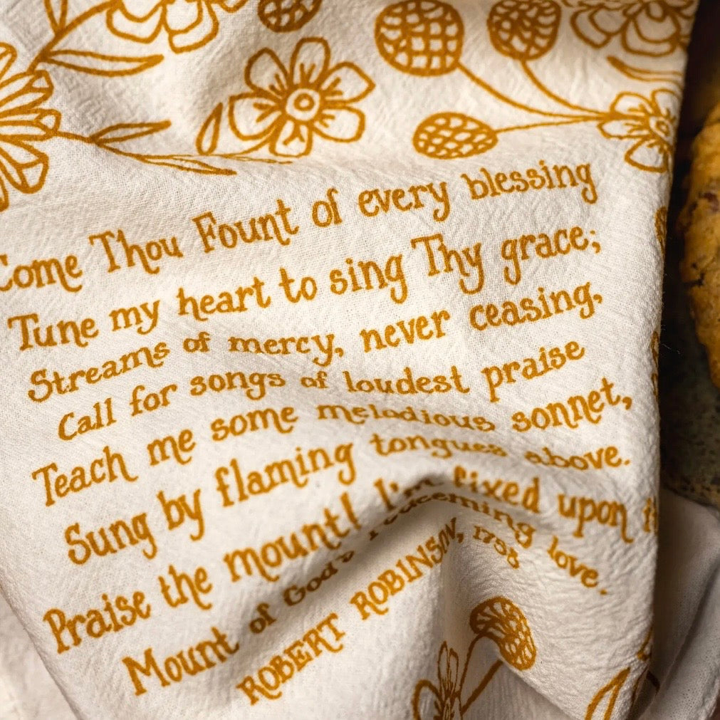 Hymn Tea Towel | Come Thou Fount