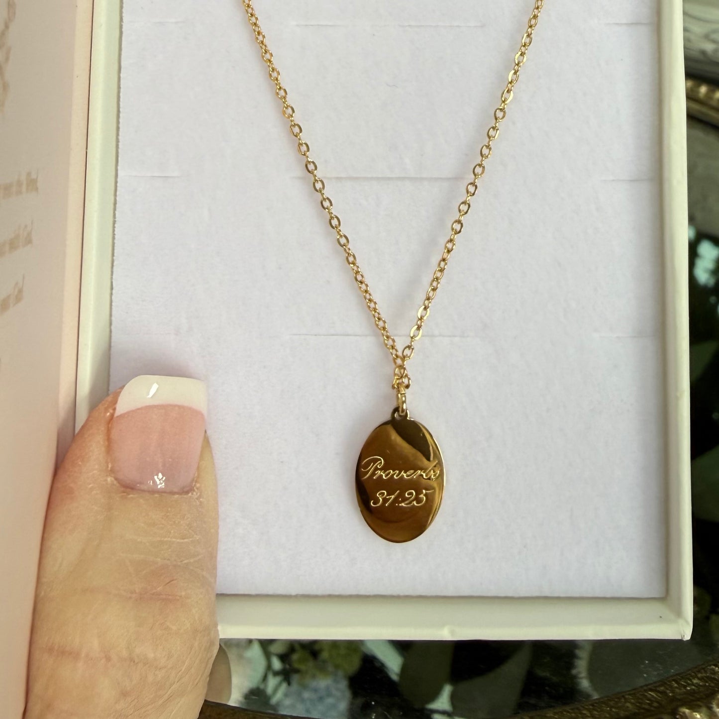 LoveStory Necklace | Strength and Dignity Are Her Clothing Proverb 31:25