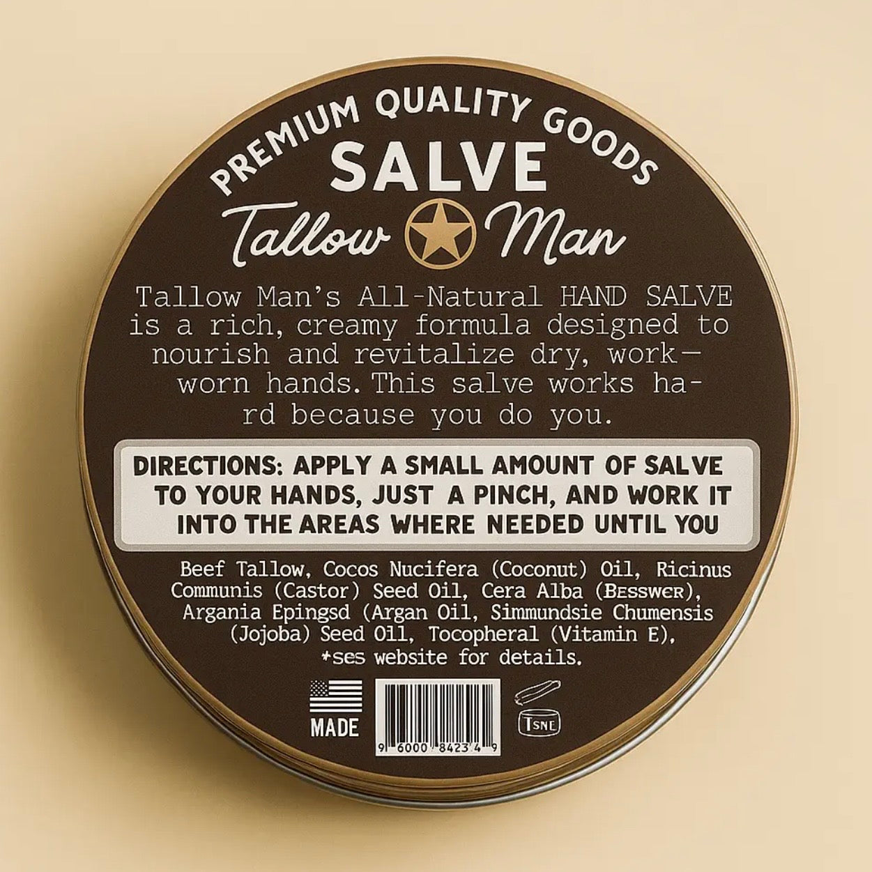 Tallow Man Hand Salve | 5oz