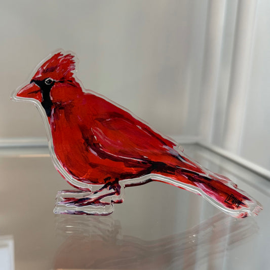 Acrylic Cardinal Shelf Sitter