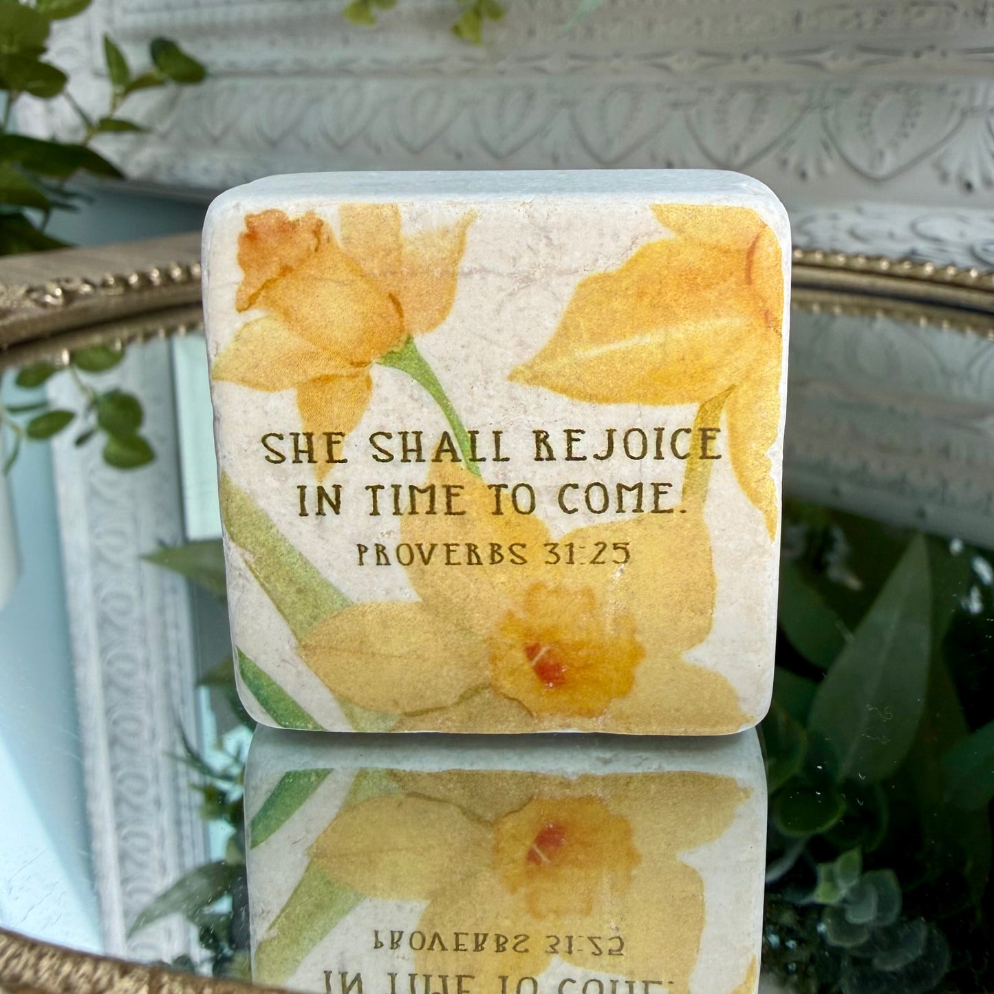 Scripture Stones | She Shall Rejoice | Small