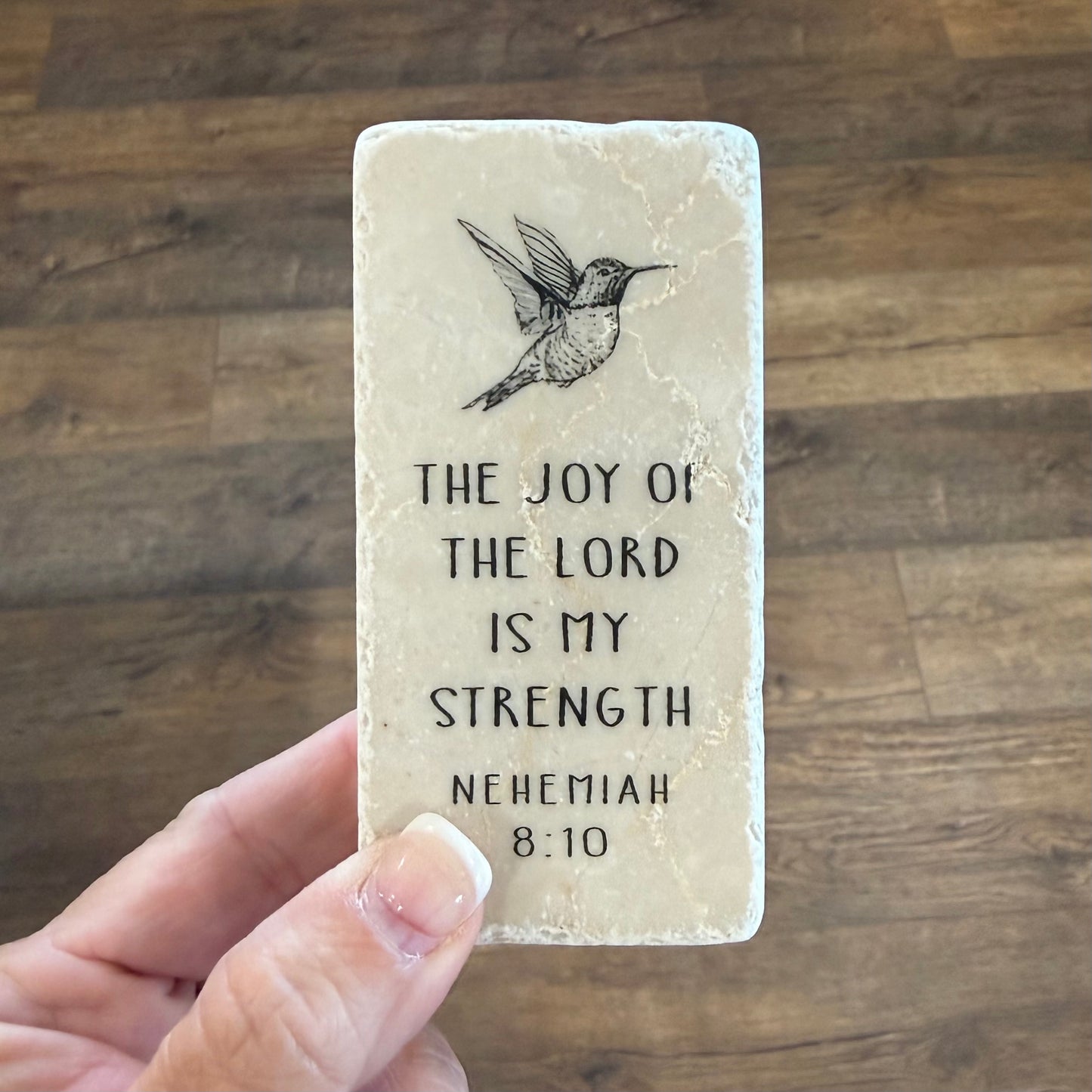 Scripture Stones | Nehemiah 8:10 | Half Block
