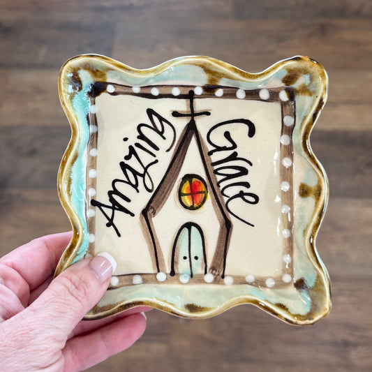 Ceramic Candle Plate | Amazing Grace