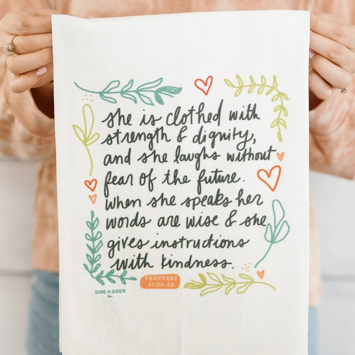 Tea Towel - She is Clothed in Strength