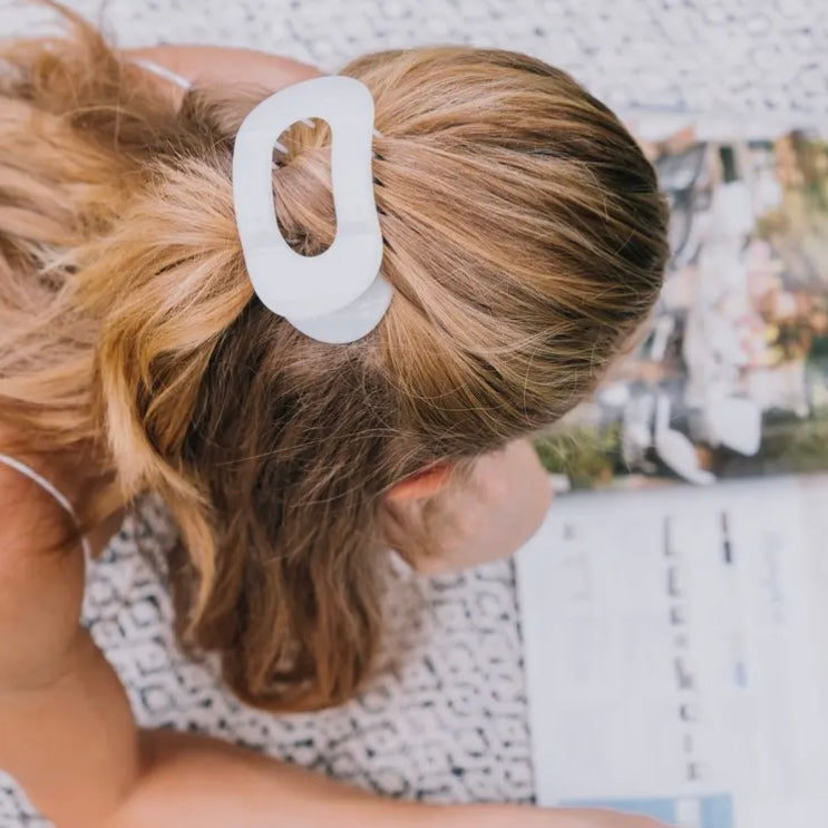 Teleties Flat Hair Clip - Coconut White