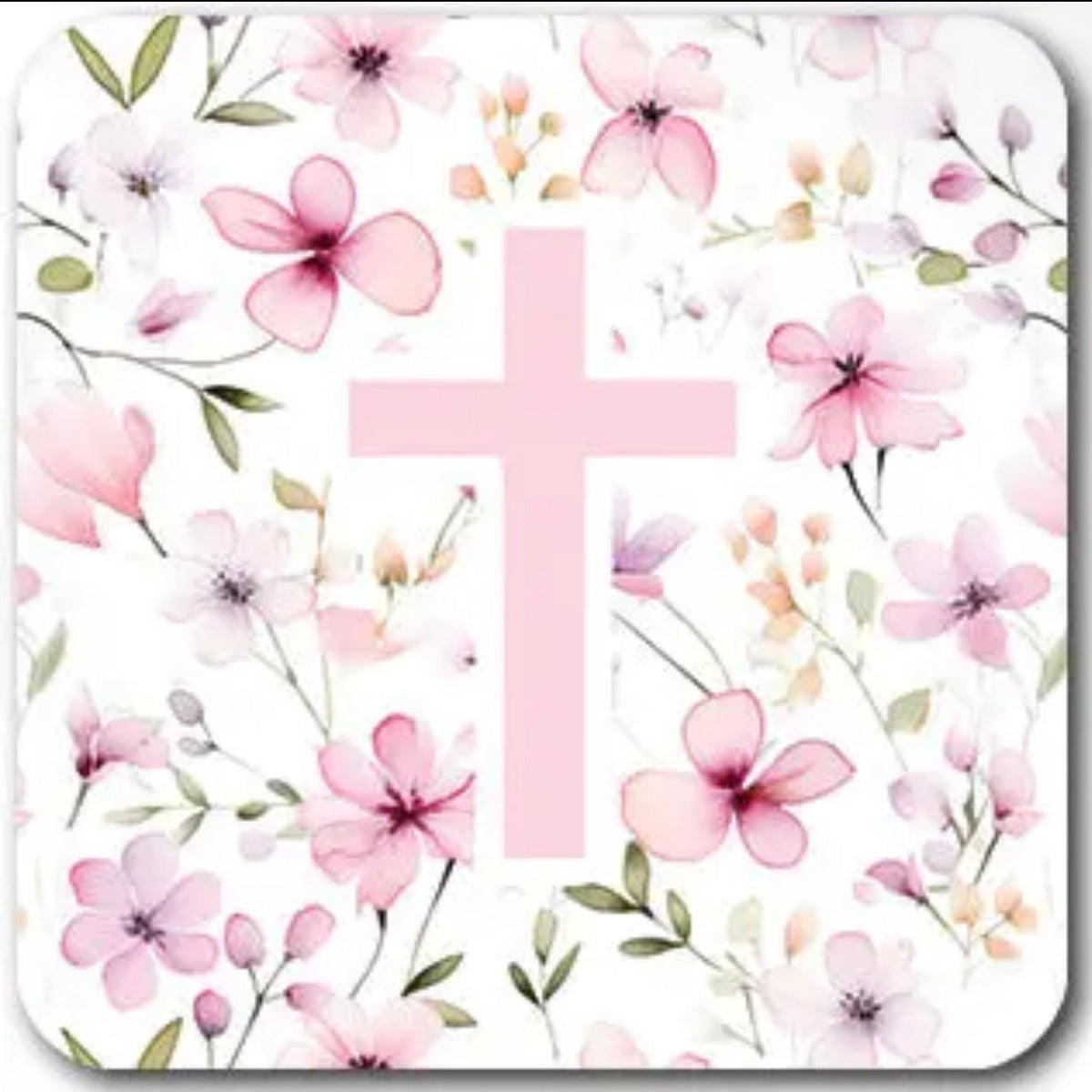 Tap To Pray Vinyl Sticker | Pink Meadows Cross