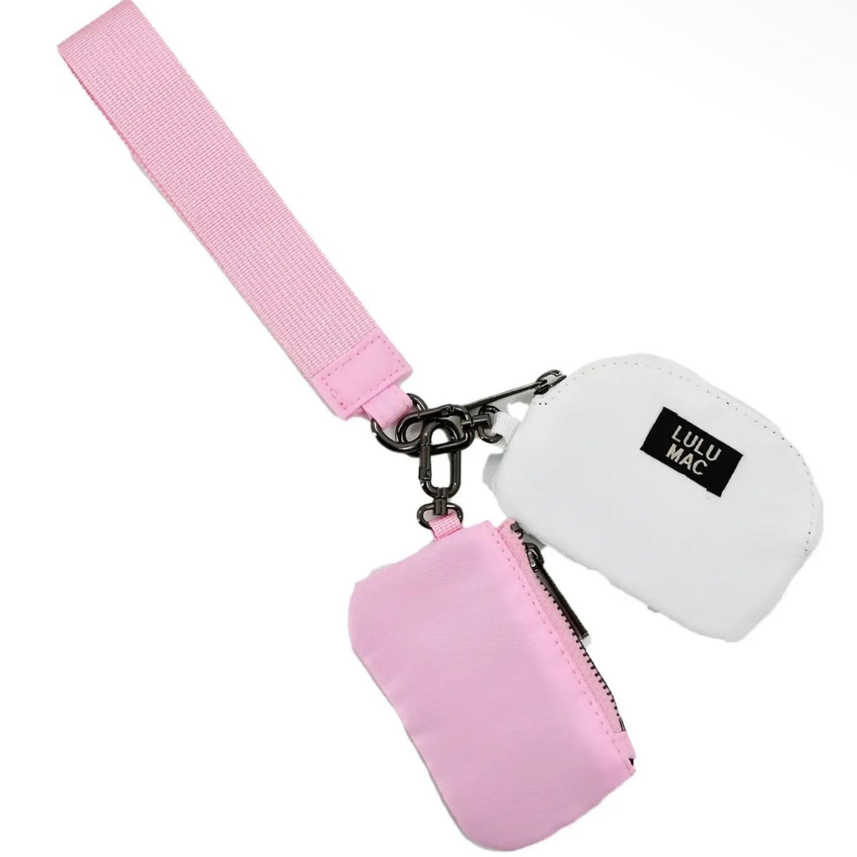 Lulu Mac Pouch Wristlet | White + Light Pink