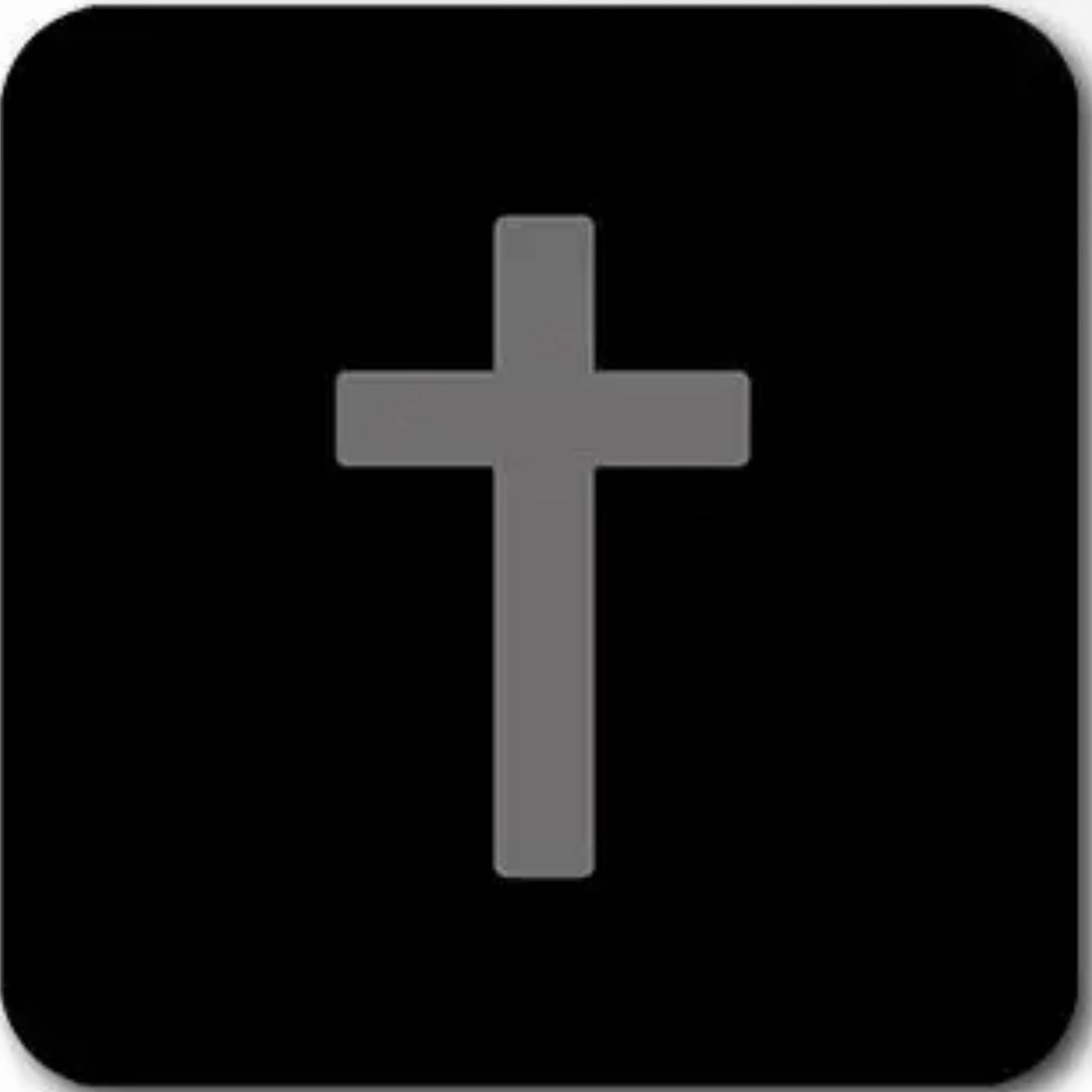 Tap To Pray Vinyl Sticker | Black Cross
