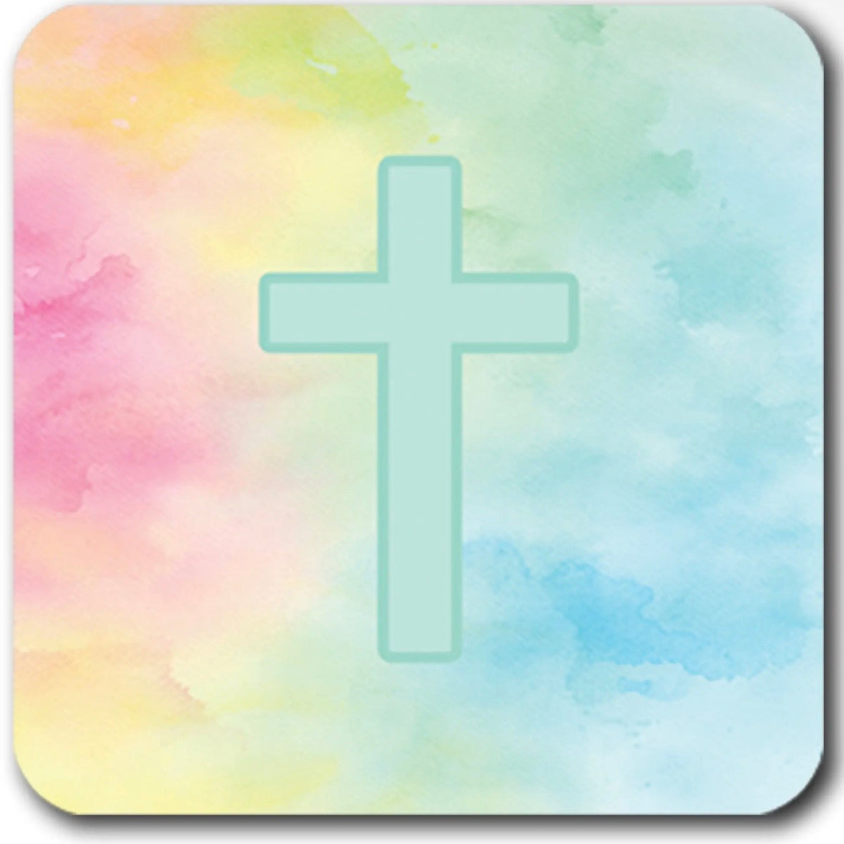 Tap To Pray Vinyl Sticker | Rainbow Cross