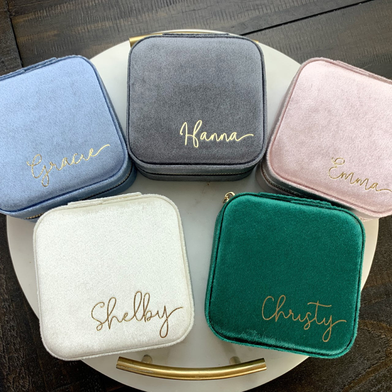 Personalized Velvet Jewelry Box