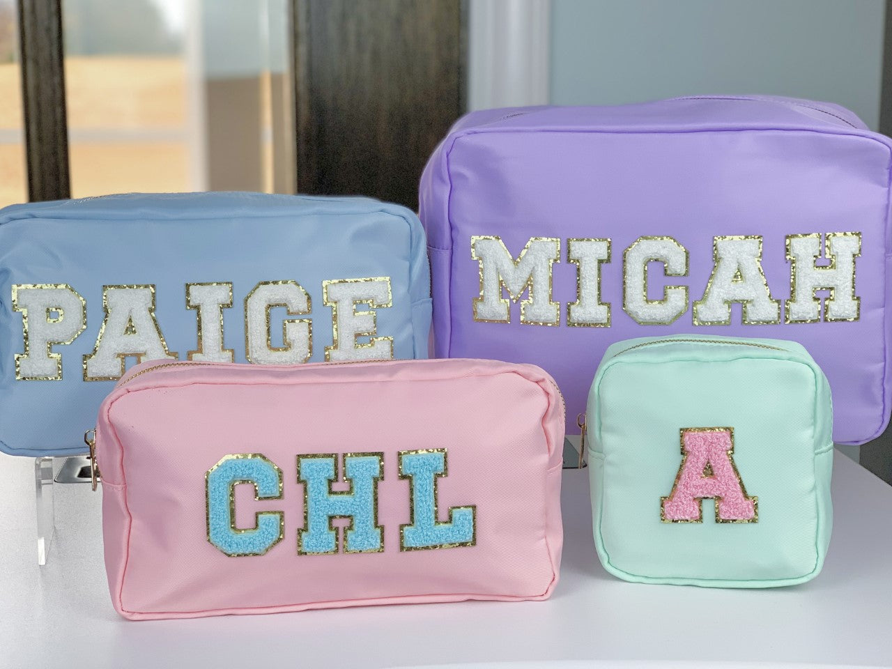 Chenille Letter Pouches